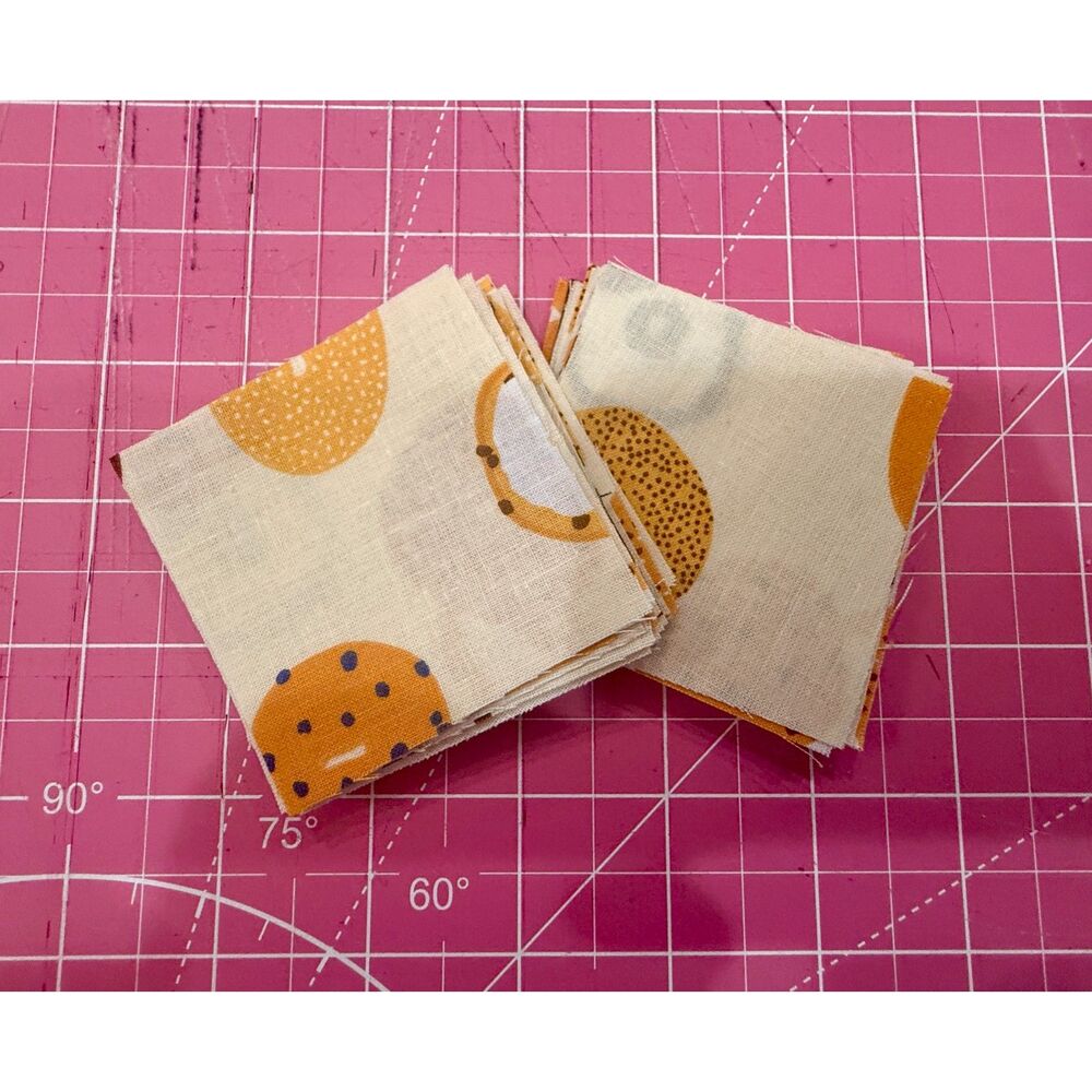 Mini Charm, 2.5x2.5in, 42 pk, Bagels Cotton Fabric for Sewing and Quilting